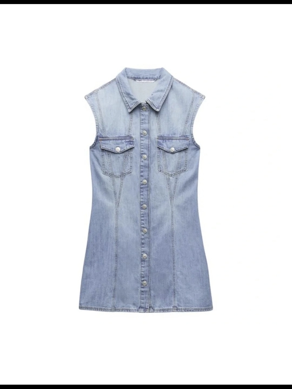 Zara Light Blue Denim Shirt Dress